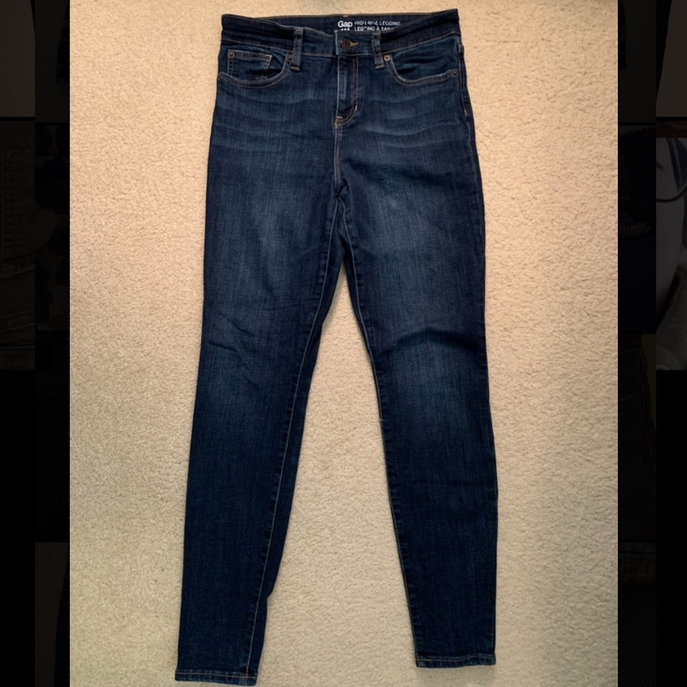 Gap High Rise Dark Wash Skinny Jeans